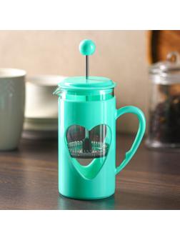 Френч-пресс Доляна «Комплимент», 350 мл, цвет бирюзовый