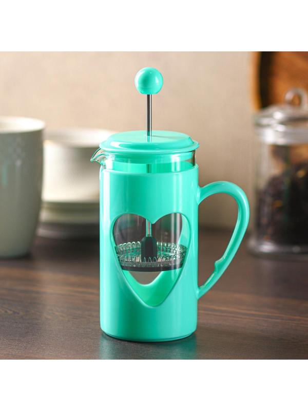 Френч-пресс Доляна «Комплимент», 350 мл, цвет бирюзовый