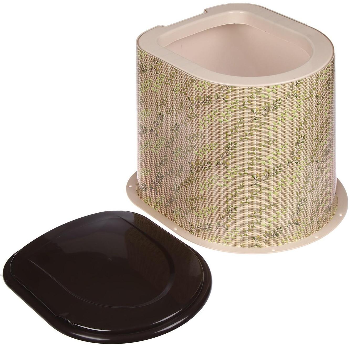 Туалет дачный, h = 36 см, без дна, с отверстиями для крепления к полу, бежевый