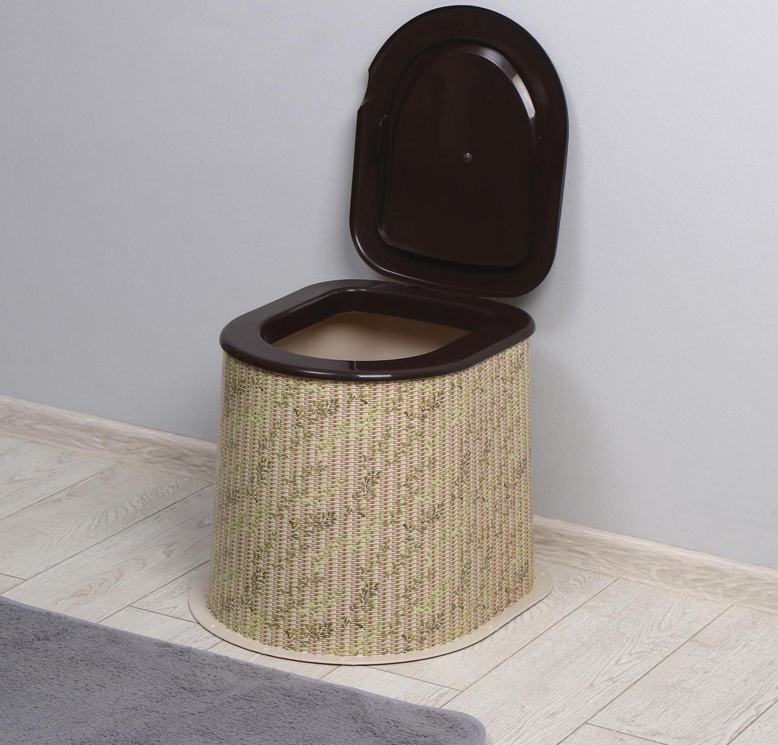 Туалет дачный, h = 36 см, без дна, с отверстиями для крепления к полу, бежевый