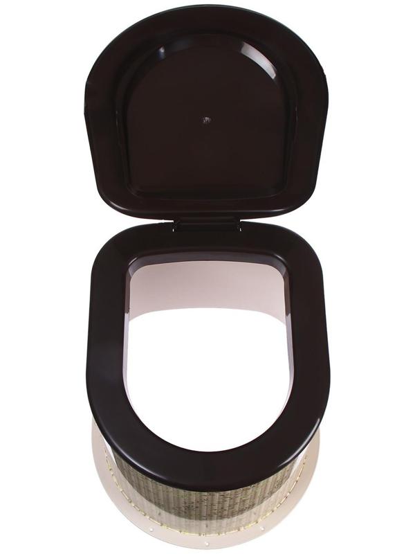 Туалет дачный, h = 36 см, без дна, с отверстиями для крепления к полу, бежевый