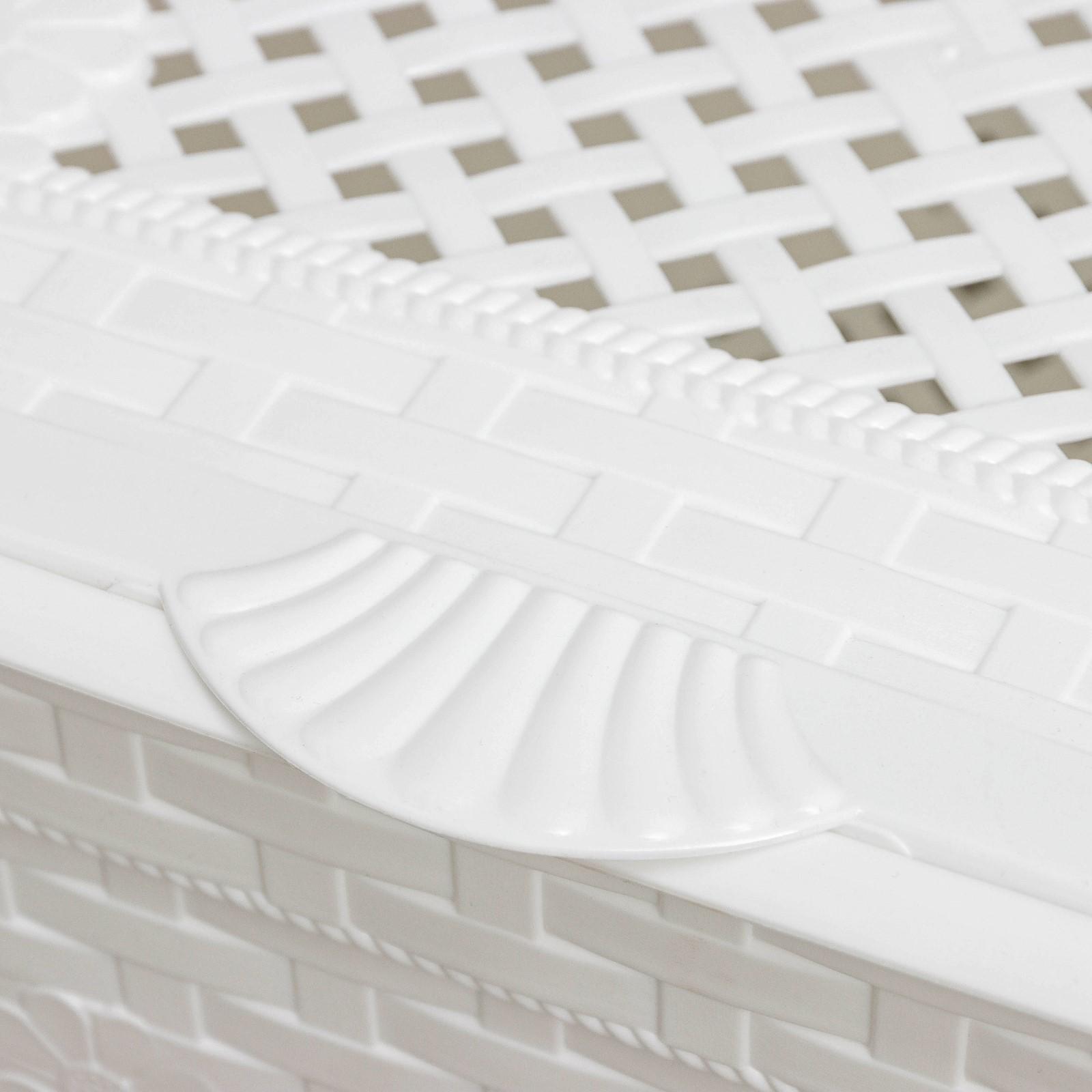 Корзина бельевая с крышкой «Плетёнка люкс», 85 л, 58×39×57 см, цвет белый