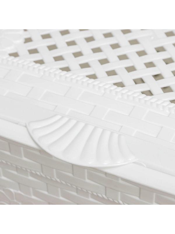 Корзина бельевая с крышкой «Плетёнка люкс», 85 л, 58×39×57 см, цвет белый