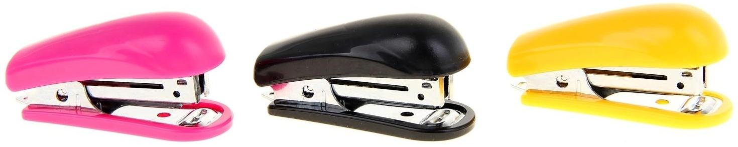 Степлер ErichKrause mini № 10, до 15 листов, встроенный антистеплер, микс