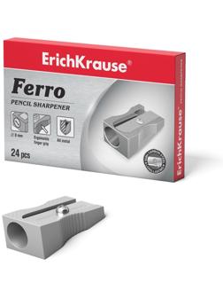 Точилка 1 отверстие ErichKrause Ferro, алюминий, отверстие диаметром 8 мм, серая