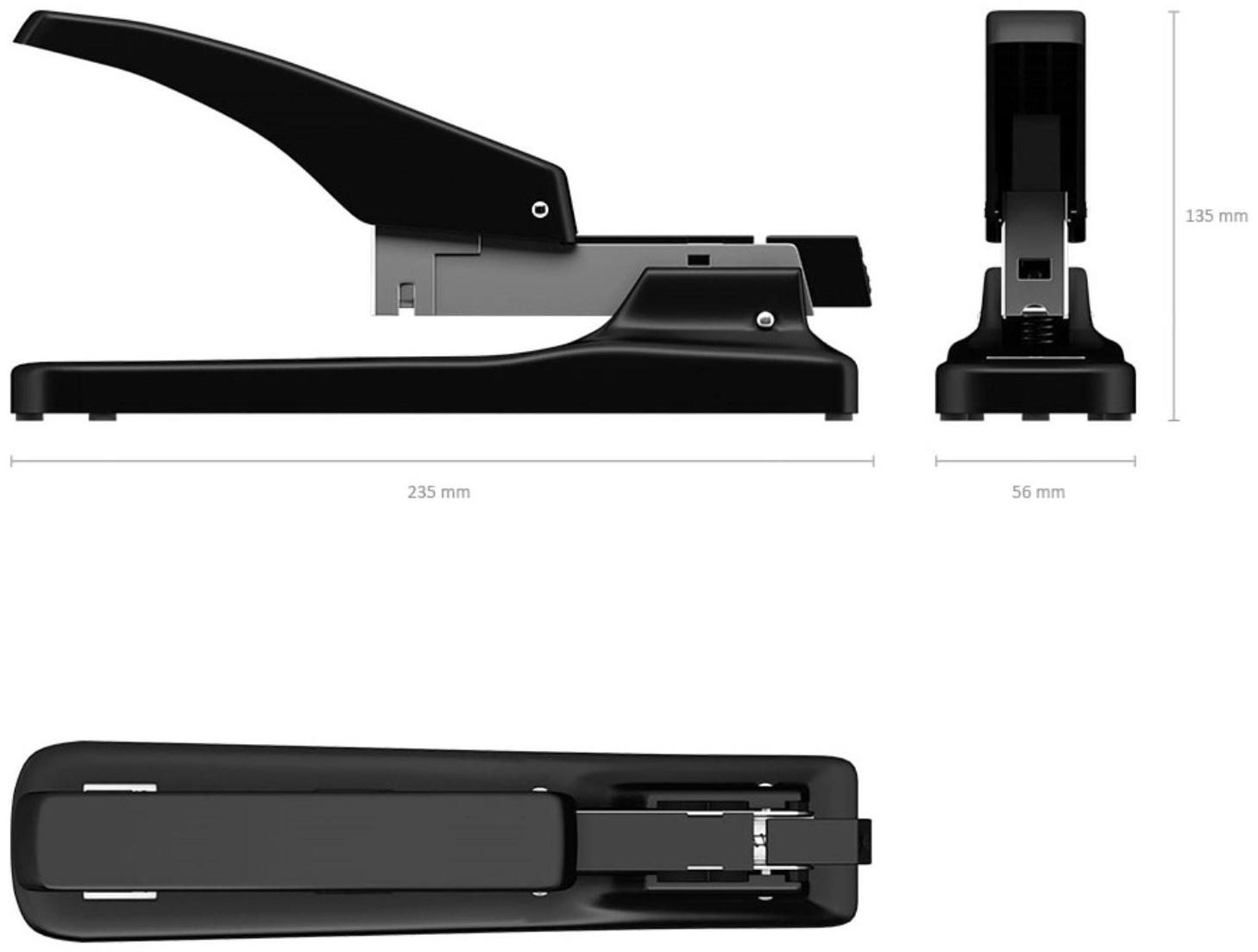 Степлер мощный, до 70 листов, ErichKrause, скобы №24/6, 23/6, 23/8, 23/10, вмещает до 100 скоб, чёрный