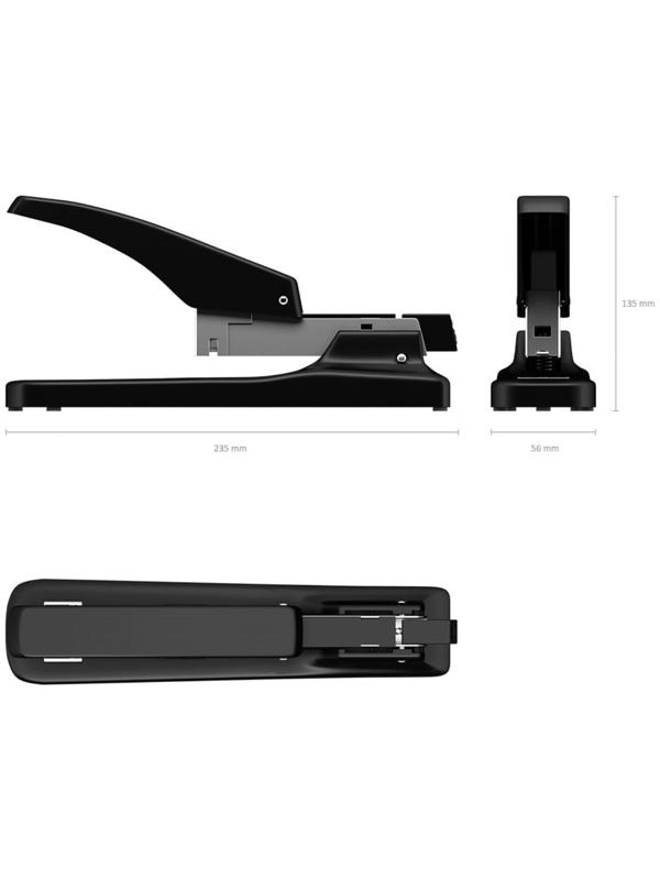 Степлер мощный, до 70 листов, ErichKrause, скобы №24/6, 23/6, 23/8, 23/10, вмещает до 100 скоб, чёрный