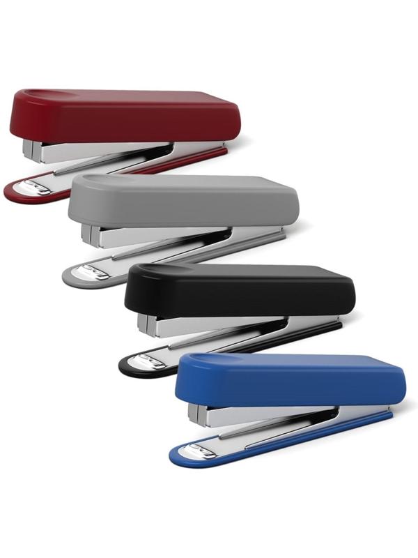 Степлер ErichKrause № 10, до 15 листов, встроенный антистеплер, вмещает до 50 скоб, глубина закладки бумаги до 51 мм, микс