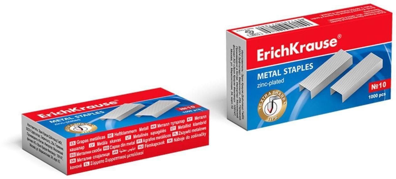 Скобы для степлера ErichKrause № 10, 1000 штук
