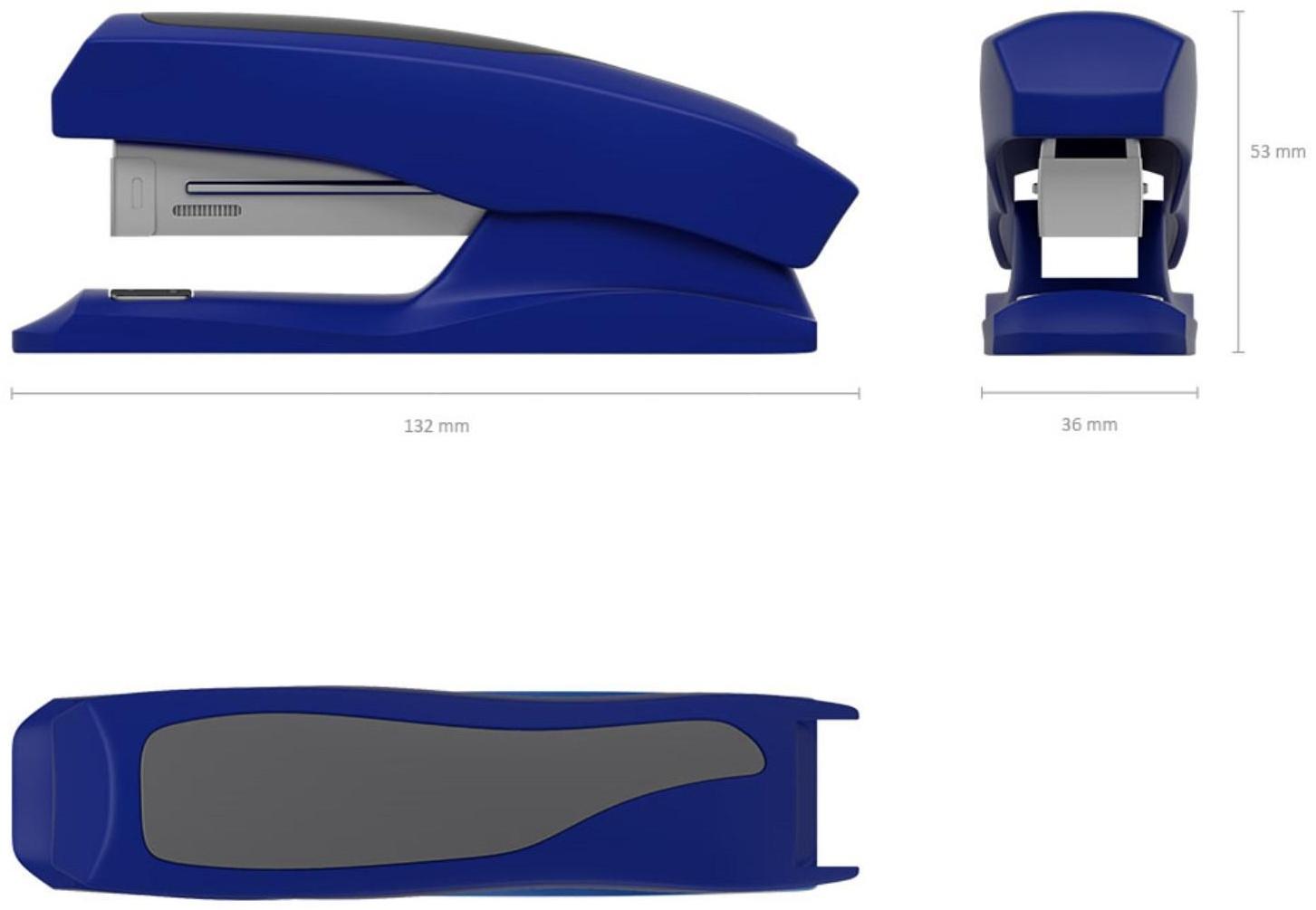 Степлер №24/6, 26/6 до 30 листов ErichKrause Elegance Half-strip, вмещает до 100 скоб, глубина закладки бумаги до 55мм, микс