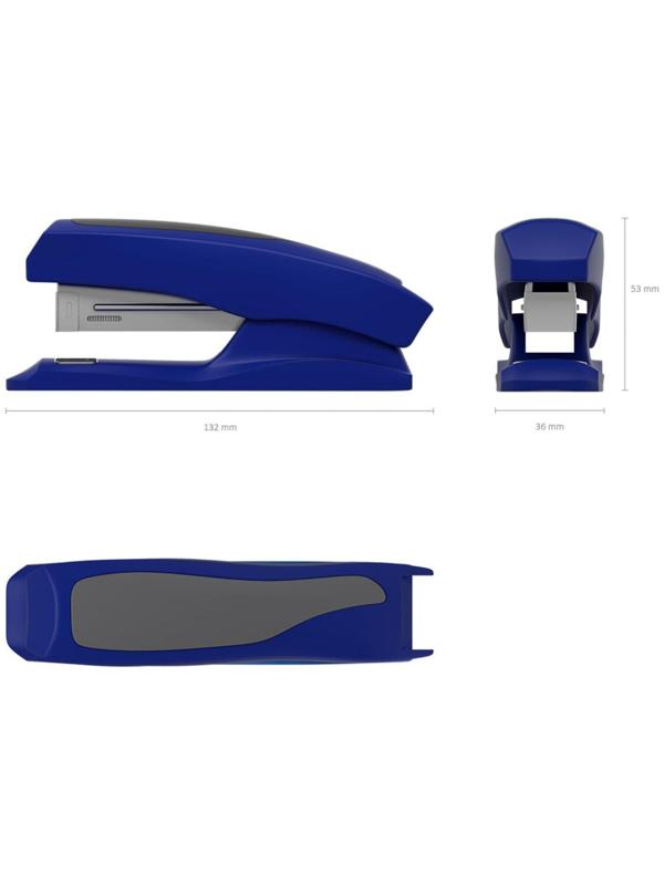 Степлер №24/6, 26/6 до 30 листов ErichKrause Elegance Half-strip, вмещает до 100 скоб, глубина закладки бумаги до 55мм, микс