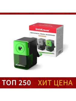 Точилка 1 отверстие ErichKrause, с контейнером и механизмом крепления к столу, отверстие диаметром 8 мм, микс