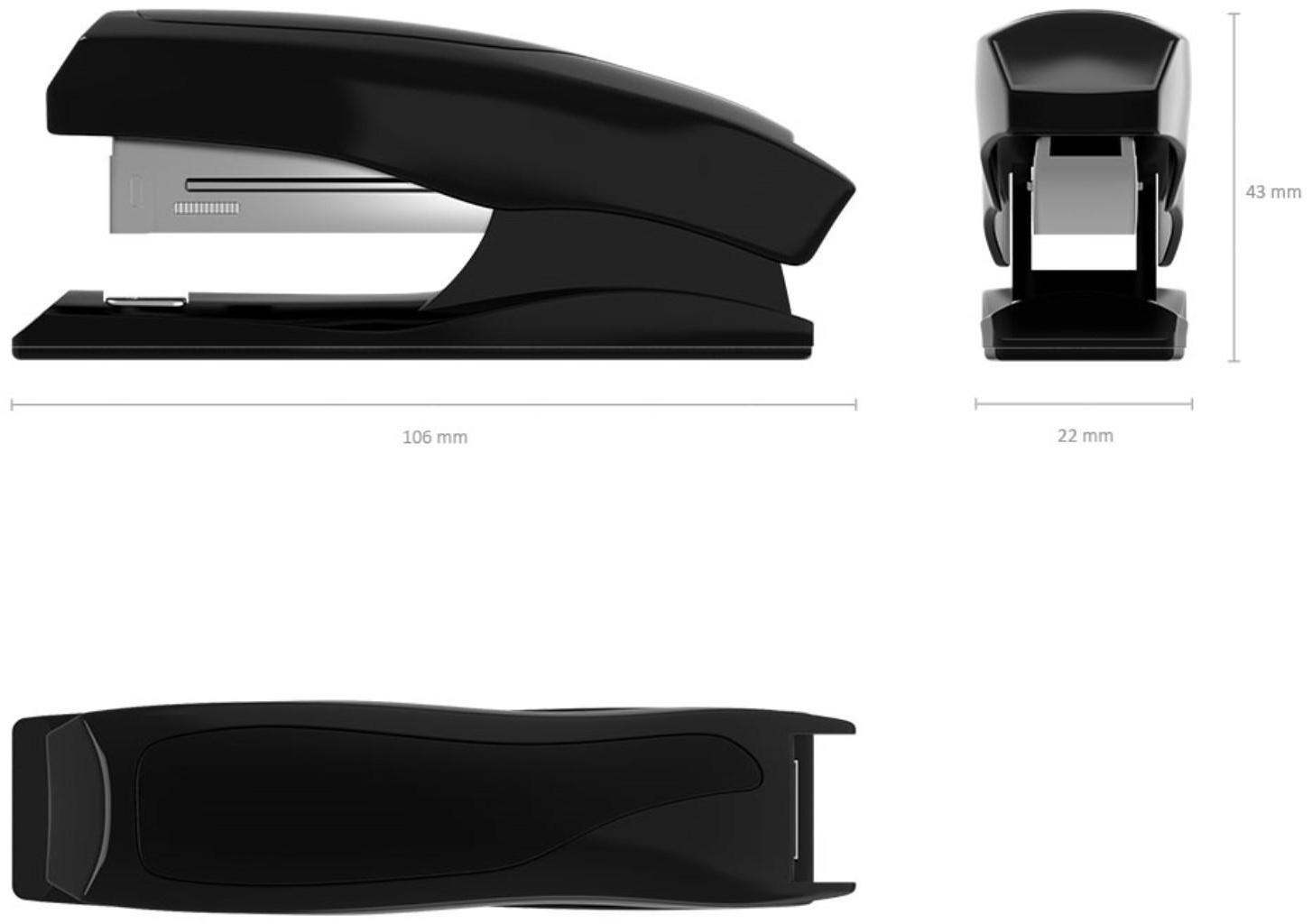 Степлер ErichKrause Elegance № 10, до 20 листов, встроенный антистеплер, чёрный