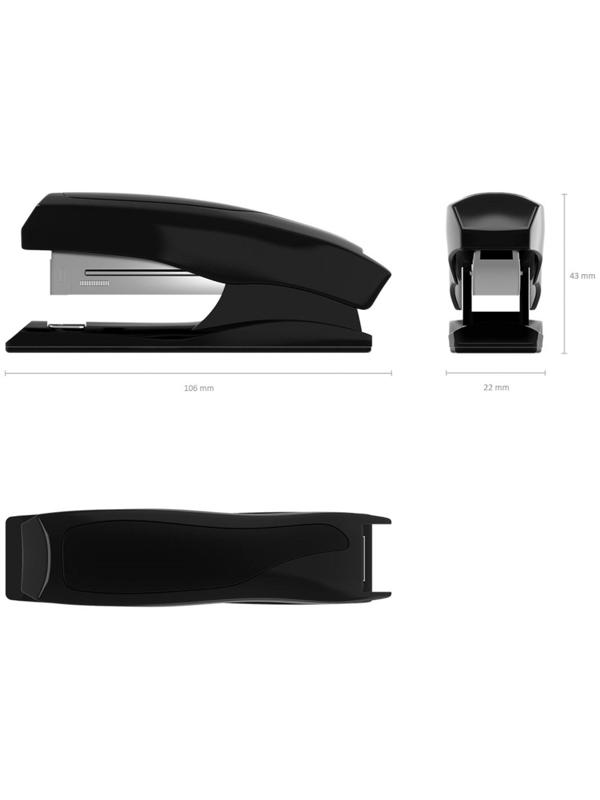 Степлер ErichKrause Elegance № 10, до 20 листов, встроенный антистеплер, чёрный