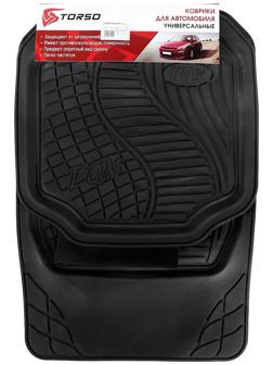 Коврики автомобильные TORSO, резина, 70х50 см, 50х49 см, черный, набор 5 шт