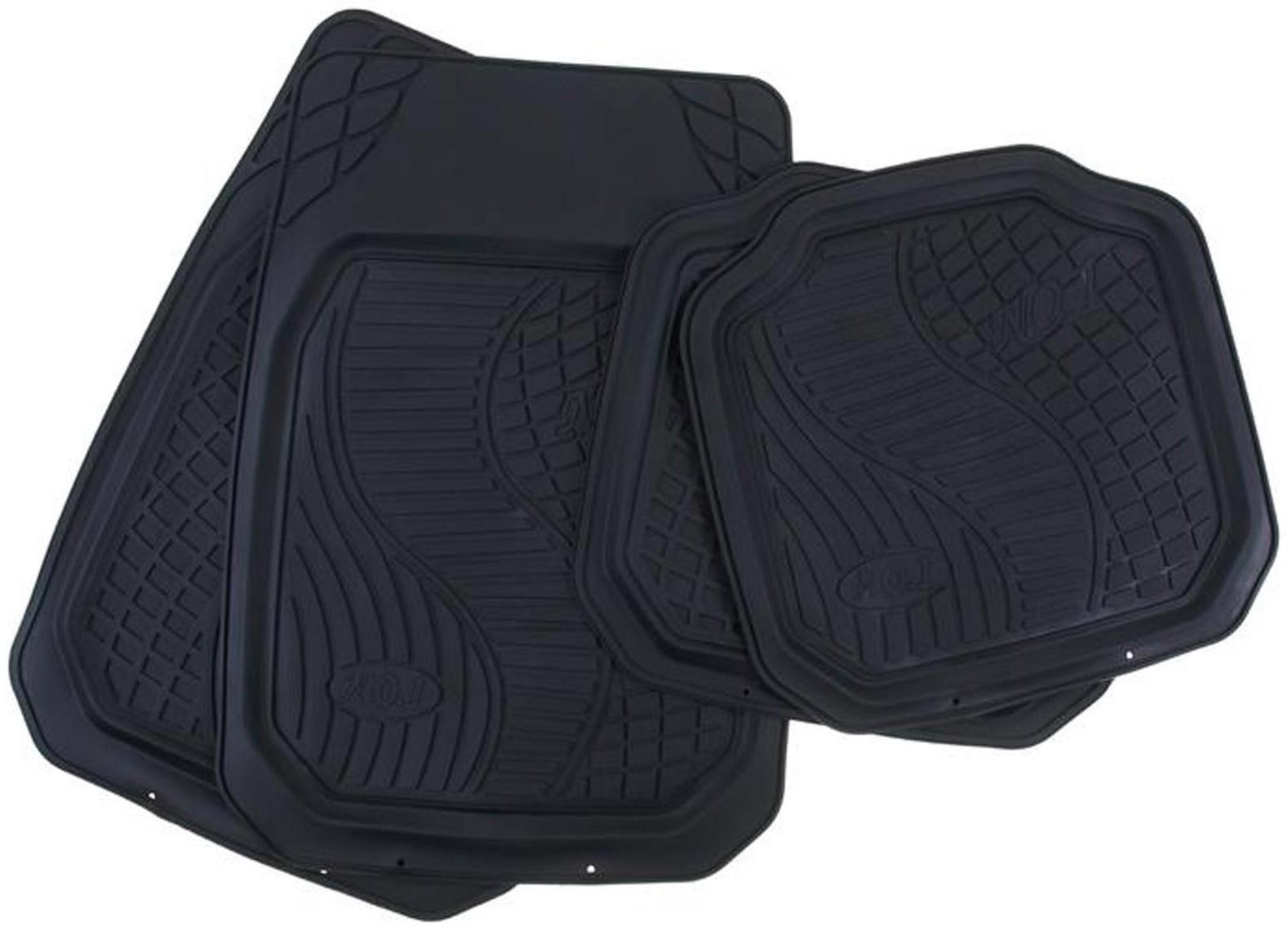 Коврики автомобильные TORSO, резина, 70х50 см, 50х49 см, черный, набор 4 шт