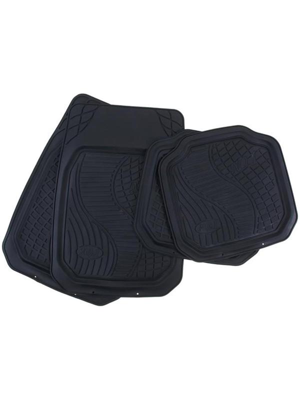 Коврики автомобильные TORSO, резина, 70х50 см, 50х49 см, черный, набор 4 шт
