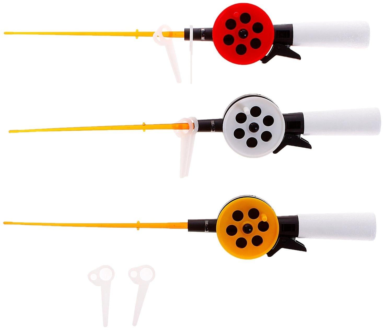 Удочка зимняя «Пирс», ПК55 - С, со средней пенопластовой ручкой, цвет микс