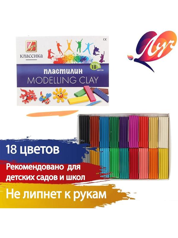 Пластилин 18 цветов 360 г 