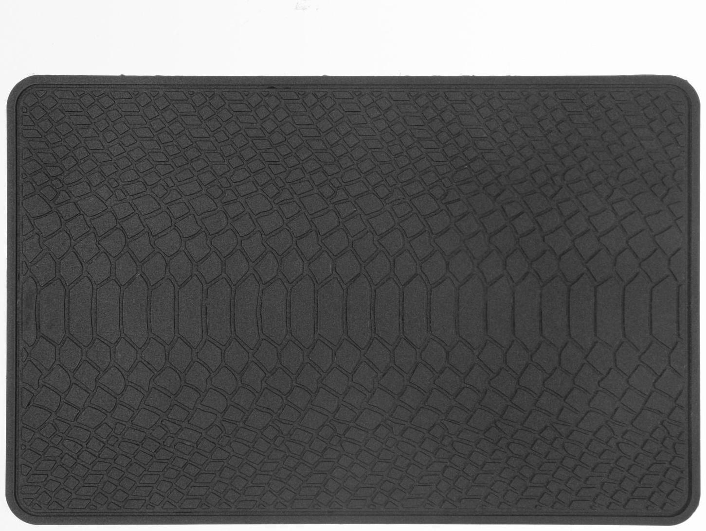 Коврик противоскользящий под кожу крокодила 20×13 см, черный