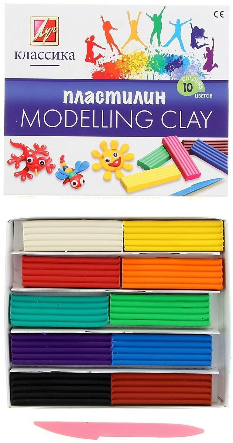 Пластилин 10 цветов 200 г 