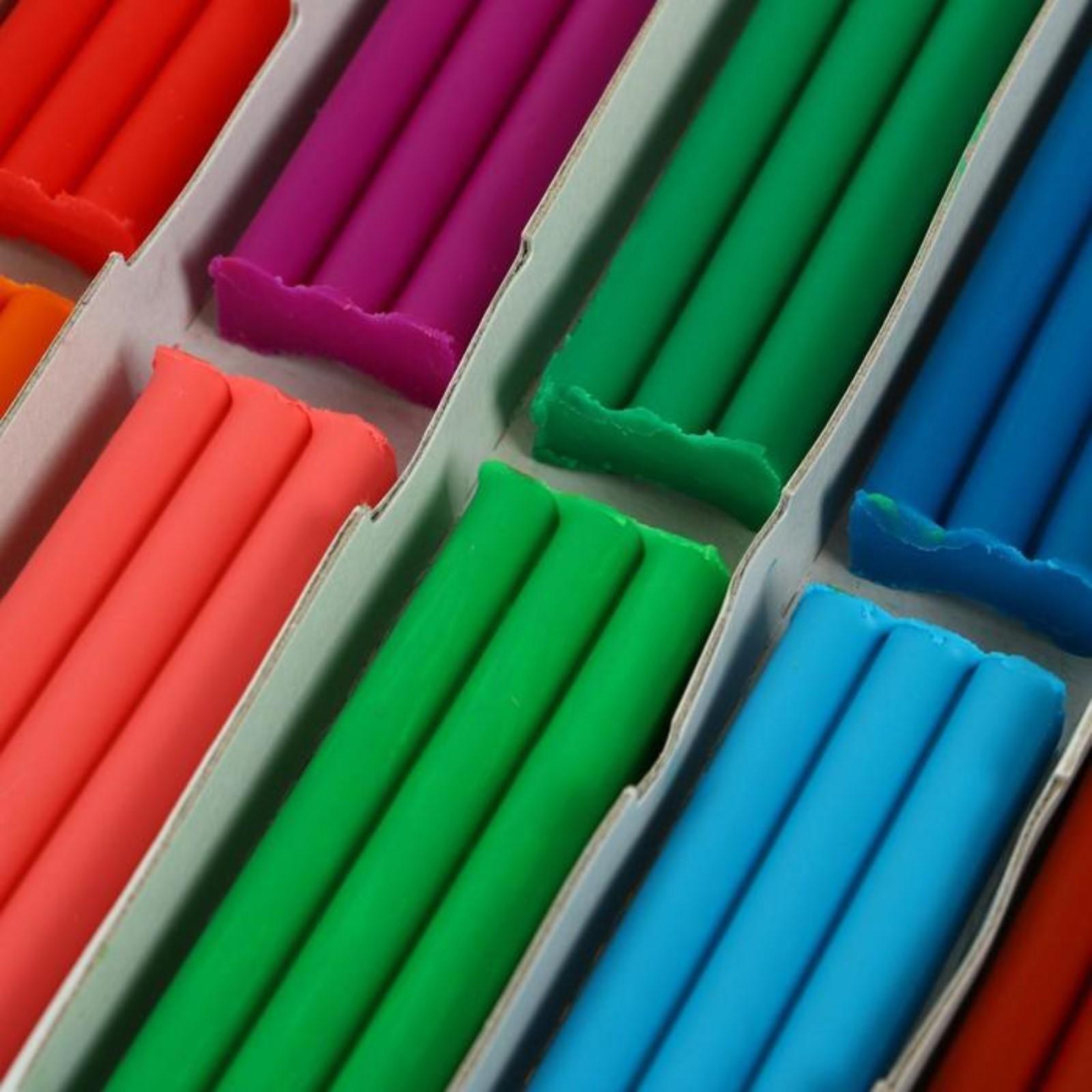 Пластилин мягкий (восковой), 12 цветов, 180 г, 