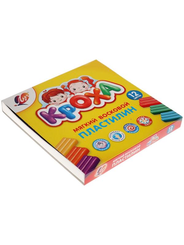 Пластилин мягкий (восковой), 12 цветов, 180 г, 