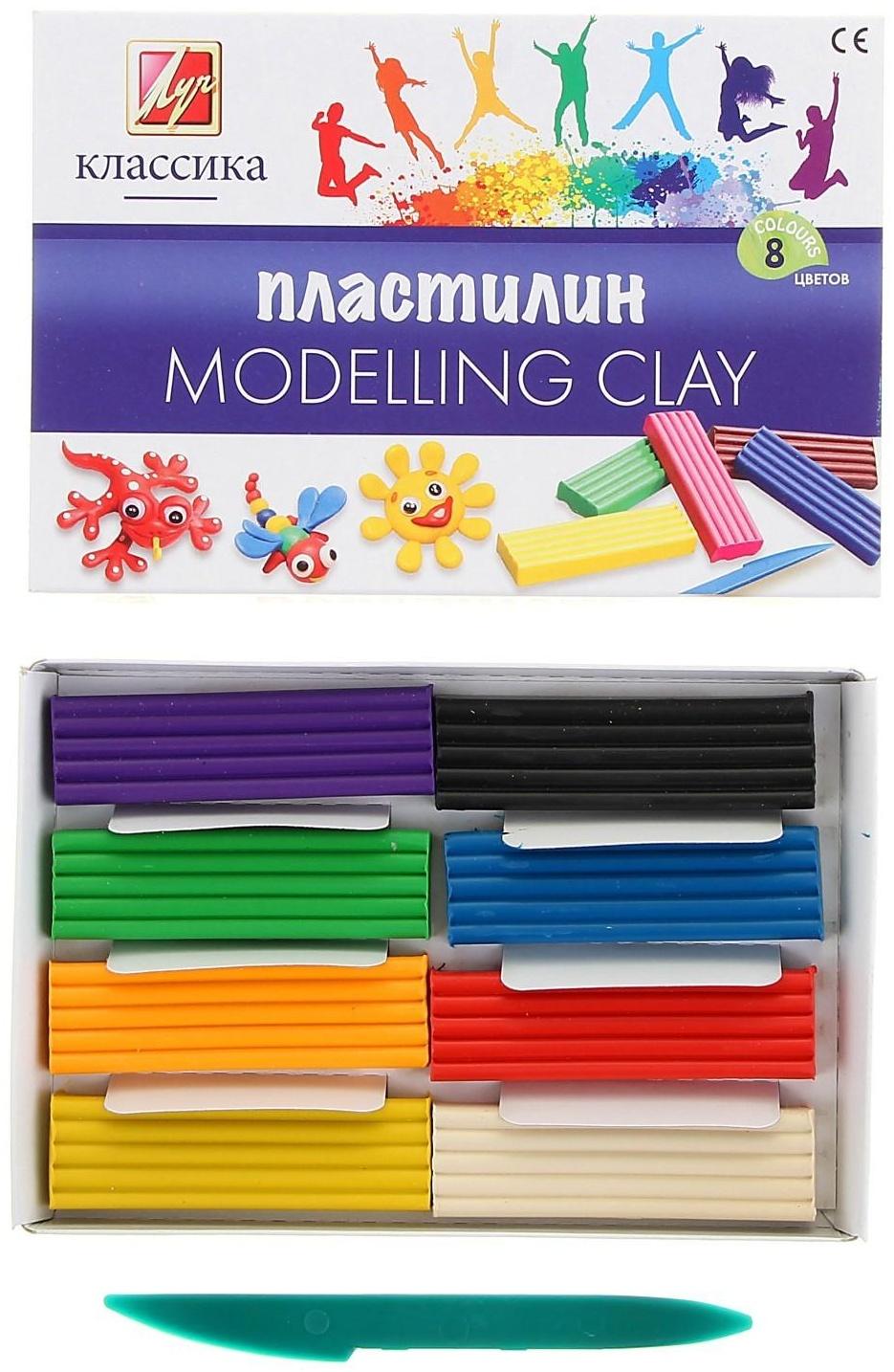 Пластилин 8 цветов 160 г 