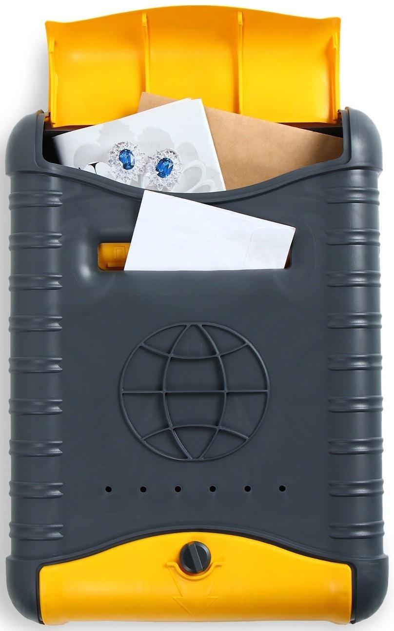 Ящик почтовый, пластиковый, «Стандарт», с щеколдой, с накладкой, серый