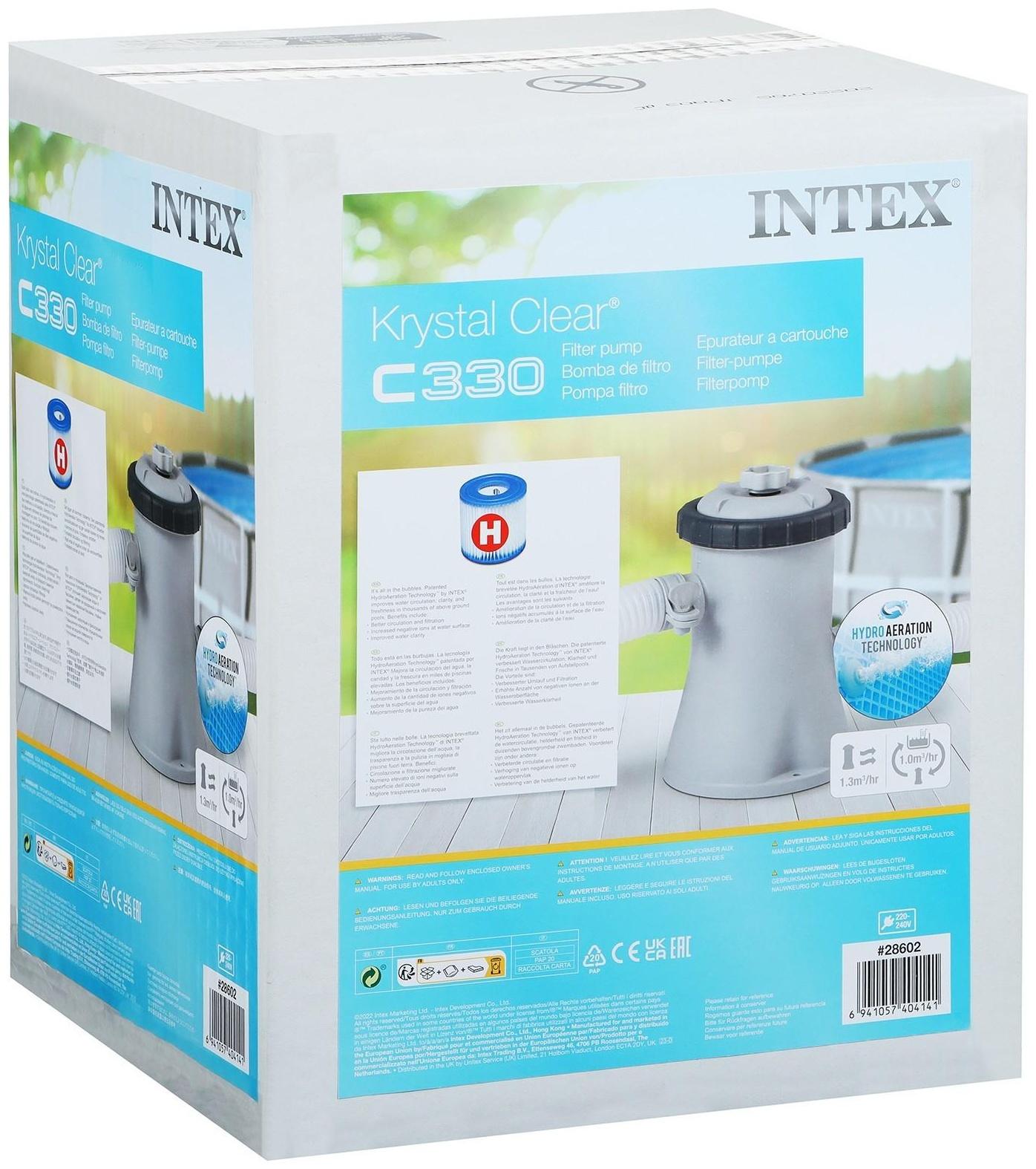 Фильтр-насос для бассейнов с картриджем типа «H», 1250 л/ч, 28602 INTEX
