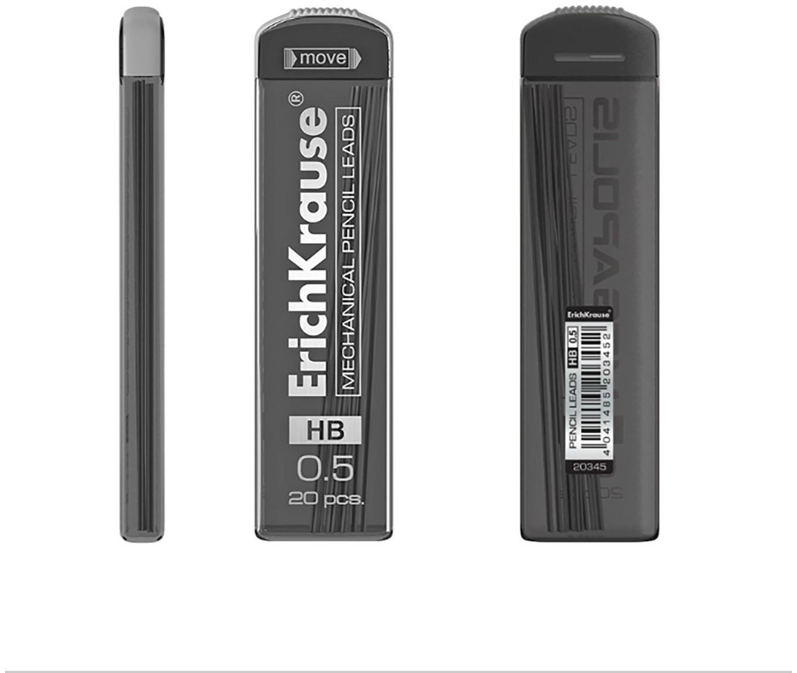 Набор грифелей для механических карандашей 0.5 мм, 20 штук, Erich Krause MEGAPOLIS Concept