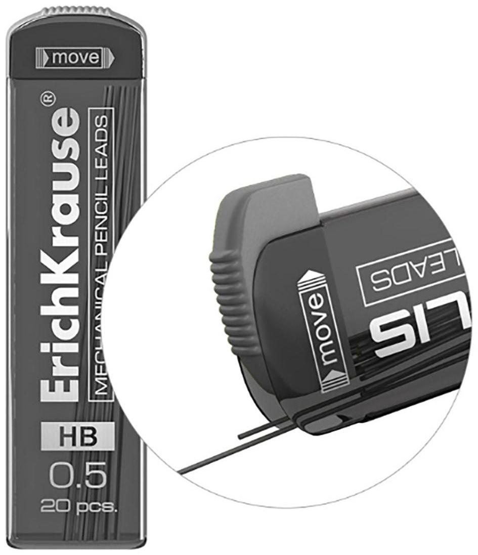 Набор грифелей для механических карандашей 0.5 мм, 20 штук, Erich Krause MEGAPOLIS Concept