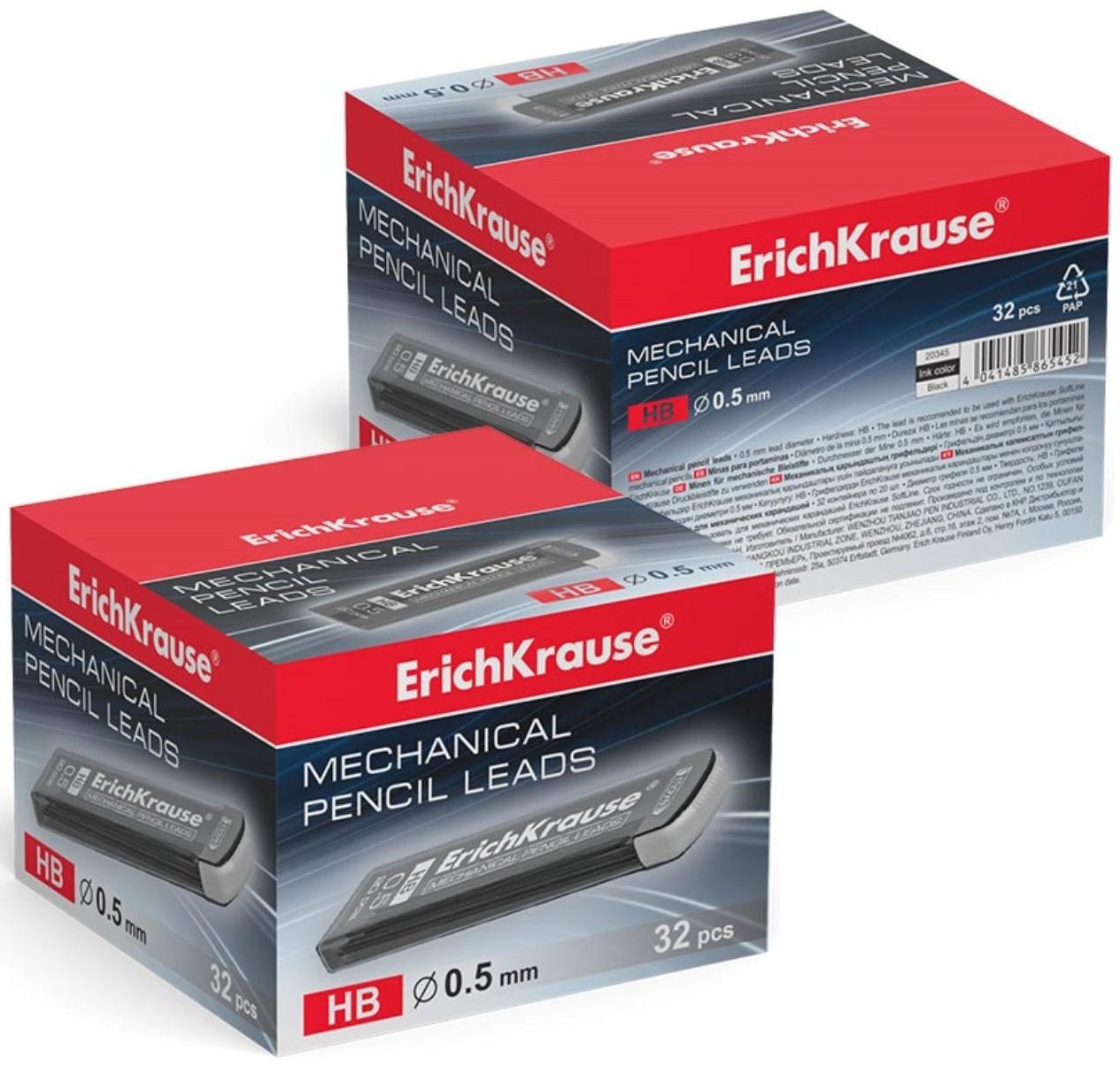 Набор грифелей для механических карандашей 0.5 мм, 20 штук, Erich Krause MEGAPOLIS Concept