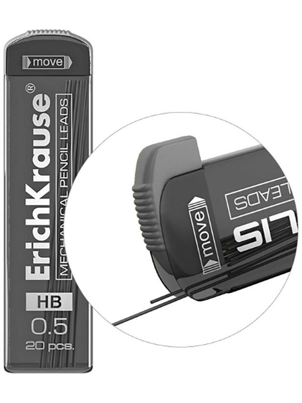 Набор грифелей для механических карандашей 0.5 мм, 20 штук, Erich Krause MEGAPOLIS Concept