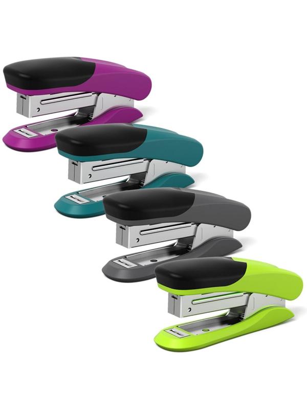 Степлер ErichKrause D1 № 10, до 20 листов, встроенный антистеплер, микс