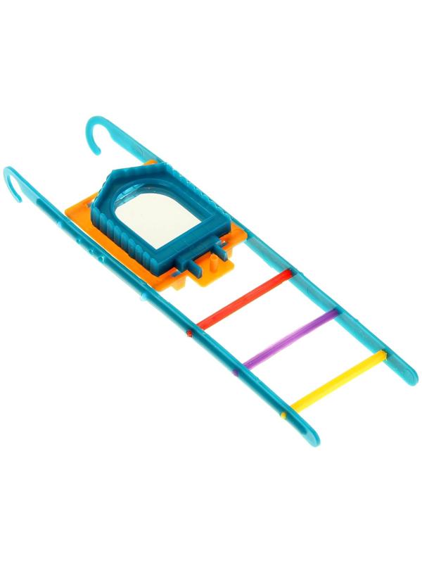 Игрушка для птиц лестница с зеркалом, микс цветов