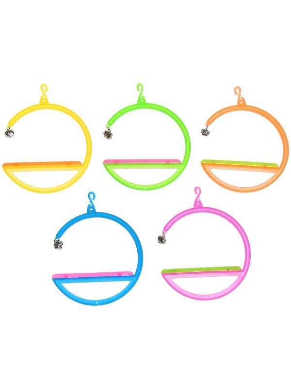 Игрушка для птиц качели-кольца, микс цветов ,