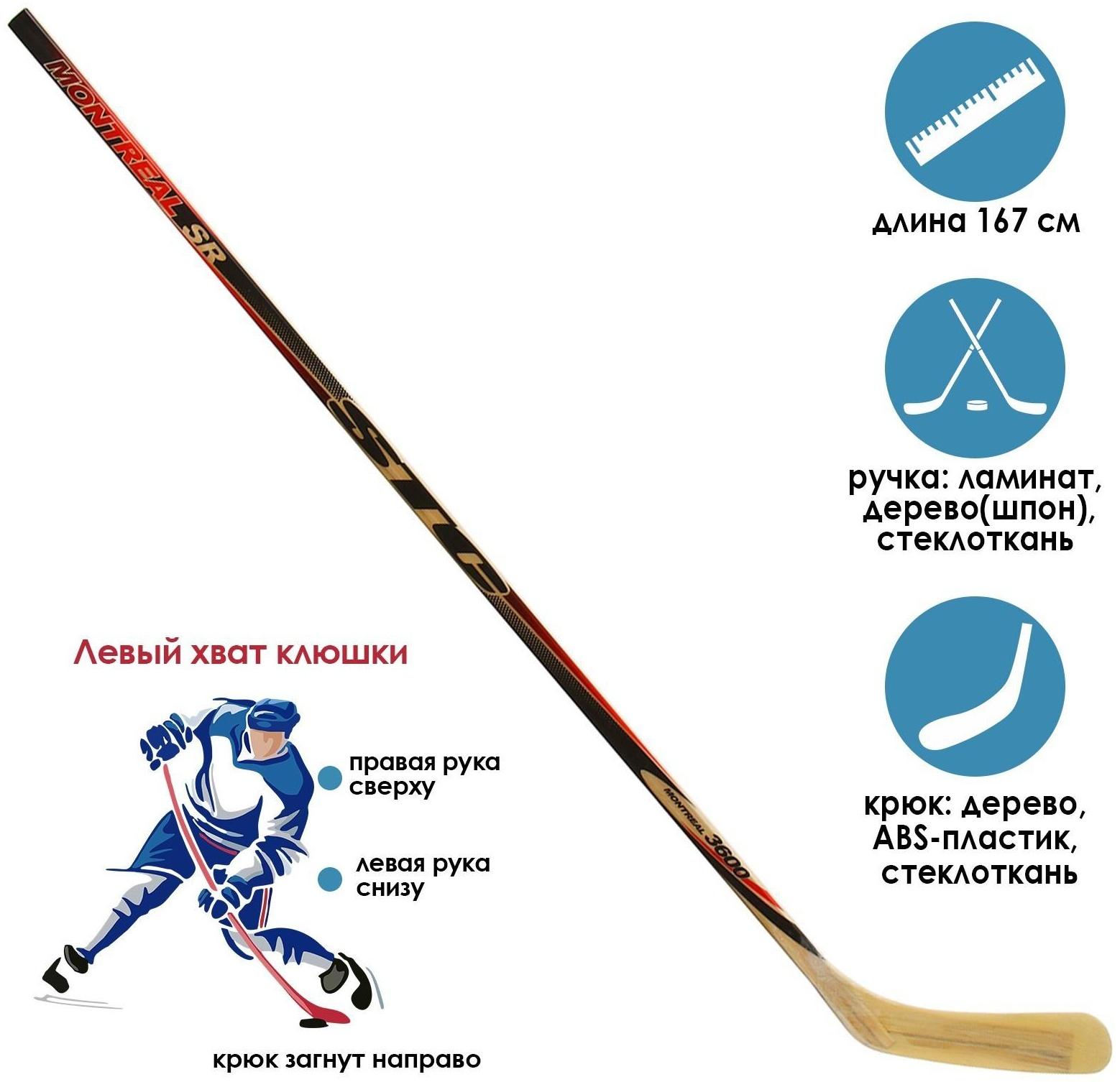 Клюшка хоккейная Бренд ЦСТ Renger, взрослая, левый хват, цвета микс