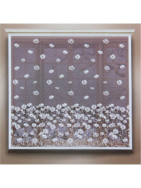 Тюль на кухню без шторной ленты,165х170 см, цвет белый, 100% полиэстер