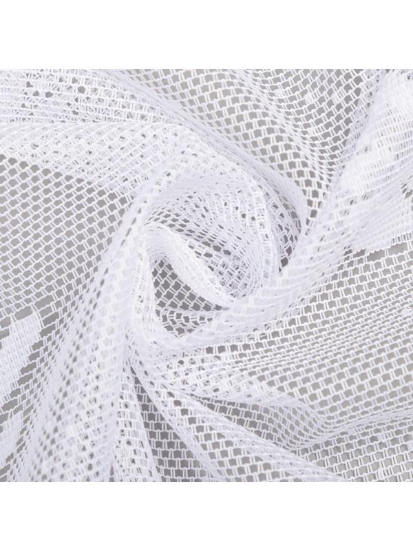 Тюль на кухню без шторной ленты,165х170 см, цвет белый, 100% полиэстер