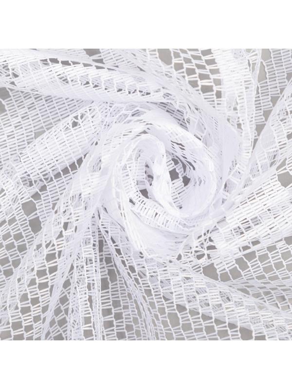 Тюль на кухню без шторной ленты, 170х200 см, цвет белый, 100% полиэстер