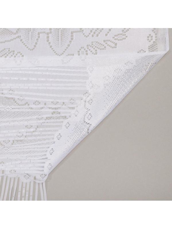 Тюль на кухню без шторной ленты, 170х200 см, цвет белый, 100% полиэстер