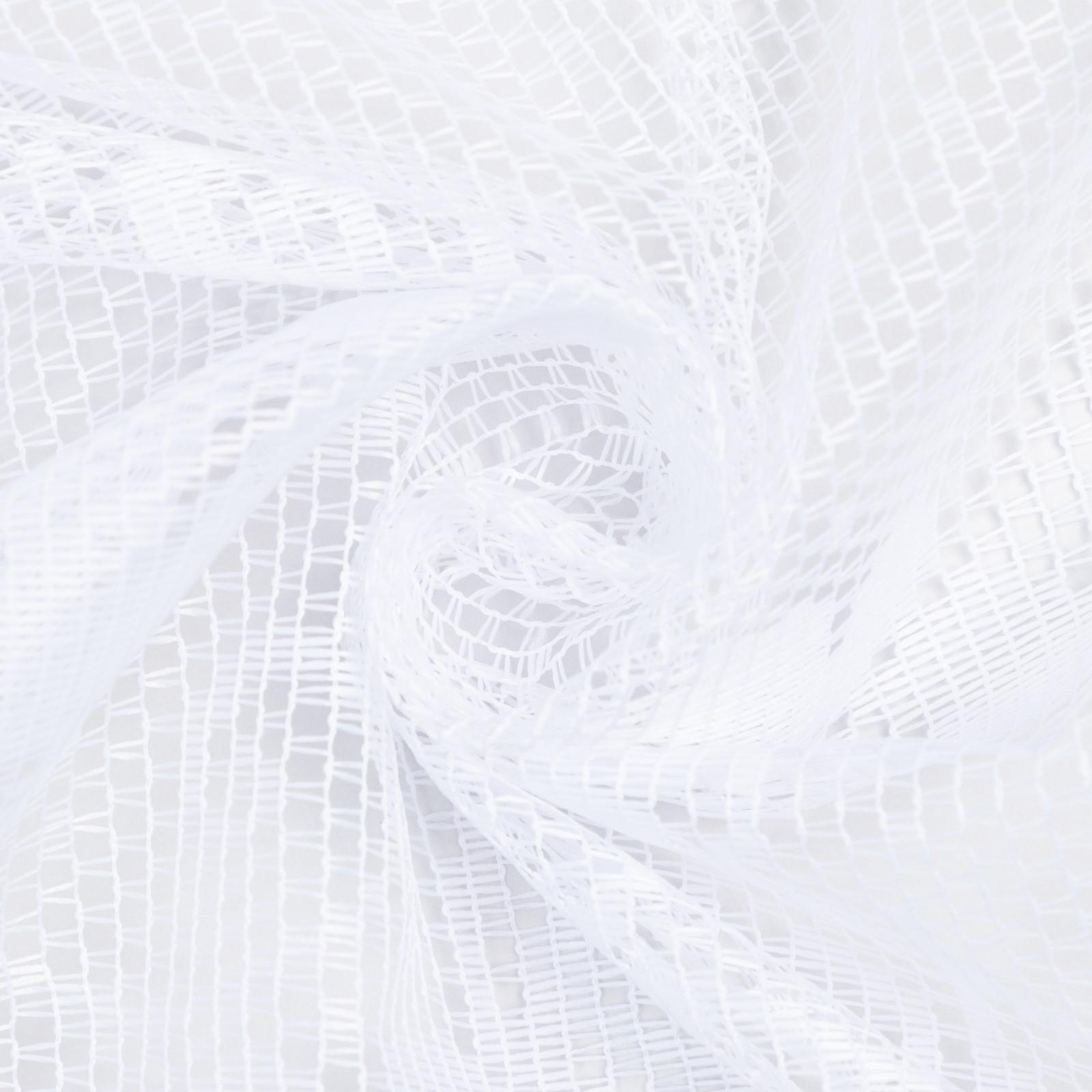 Тюль на кухню без шторной ленты, размер 170х140 см, цвет белый, 100% полиэстер