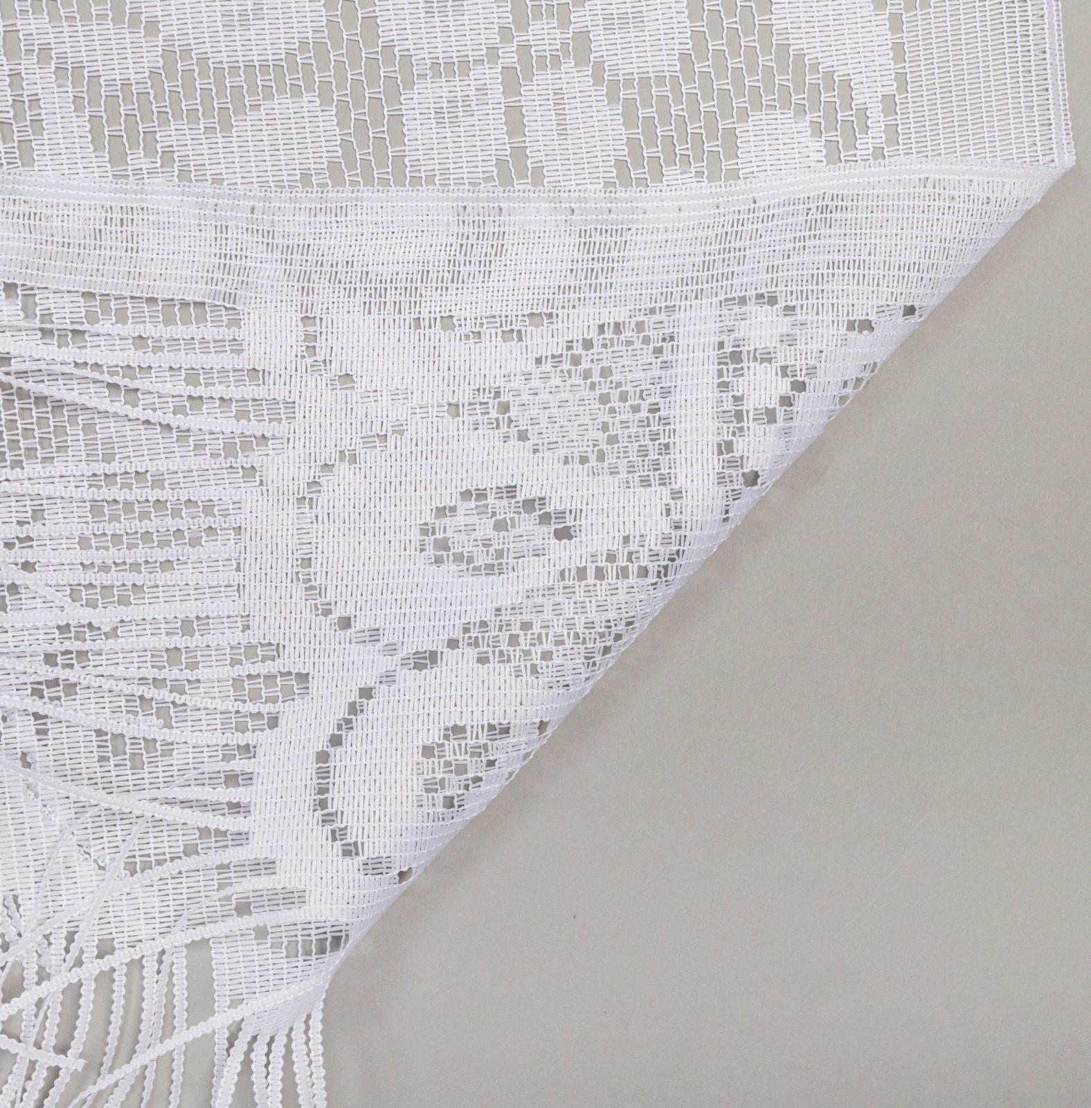 Тюль на кухню без шторной ленты, размер 169х162 см, цвет белый, 100% полиэстер