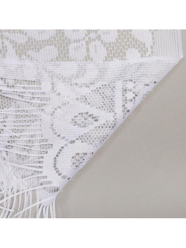 Тюль на кухню без шторной ленты, размер 169х162 см, цвет белый, 100% полиэстер