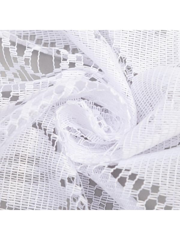 Тюль на кухню без шторной ленты, размер 169х162 см, цвет белый, 100% полиэстер