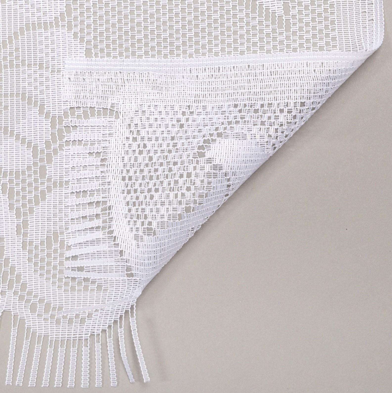 Тюль на кухню без шторной ленты, 110х120 см, цвет белый, 100% полиэстер