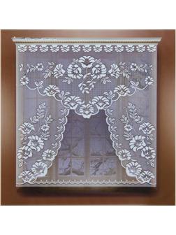 Тюль на кухню без шторной ленты, 110х120 см, цвет белый, 100% полиэстер