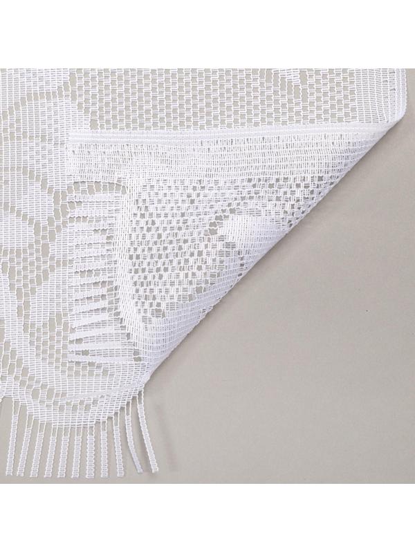 Тюль на кухню без шторной ленты, 110х120 см, цвет белый, 100% полиэстер