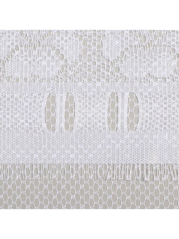 Тюль на кухню без шторной ленты, 110х120 см, цвет белый, 100% полиэстер